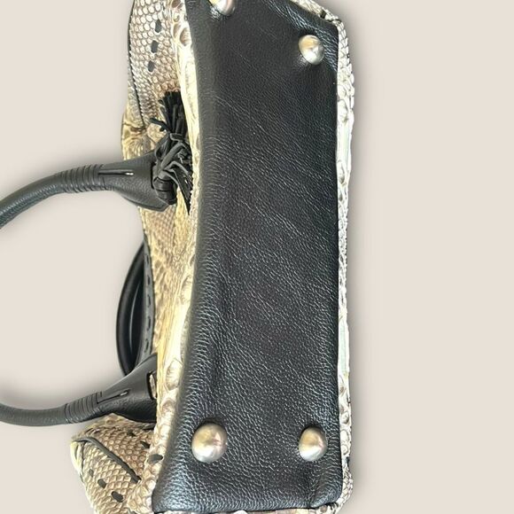 Python leather handbag black leather handles NWT - Picture 9 of 10